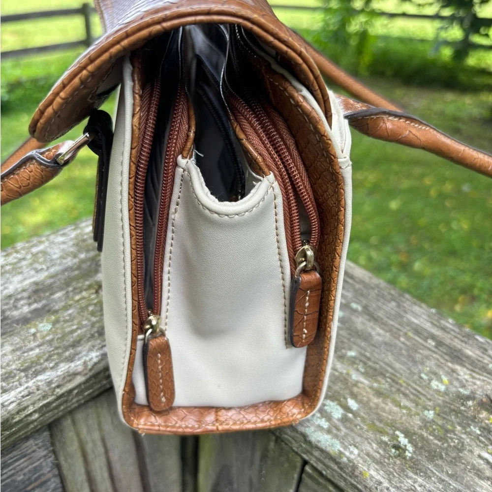 Liz Claiborne Elegant Brown and Cream Handbag with Wallet